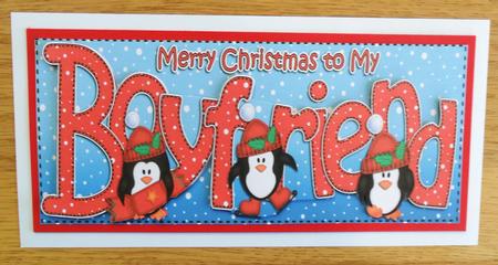Large Dl Xmas Boyfriend Quick Card 3D Decoupage by Johanna Lambert