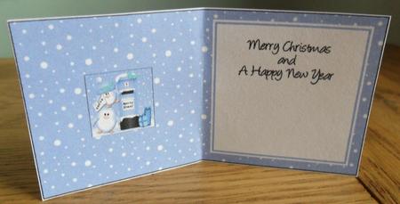 Xmas Penguins N Postbox Matching Insert Square Landscape by Johanna Lambert
