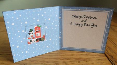 Xmas Snowmen N Postbox Matching Insert Square Landscape by Johanna Lambert