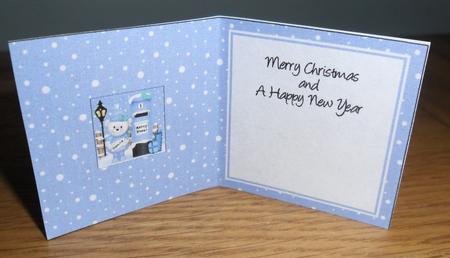 Xmas Teddy Ed N Postbox Matching Insert Square Landscape by Johanna Lambert