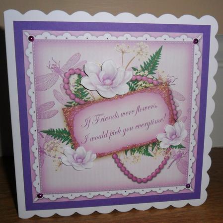 Lilac Magnolia If Friends Were. 8in Vintage Decoupage Topper by Johanna Lambert