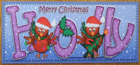 Xmas Large Dl Holly Quick Card N 3D Decoupage by Johanna Lambert
