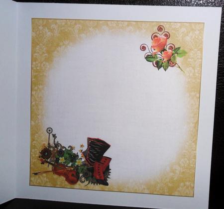 8x8 Peach Roses and Violin Steampunk Insert Plate by Johanna Lambert
