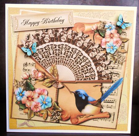 Shabby Chic Sheet Music & Vintage Fan by Johanna Lambert
