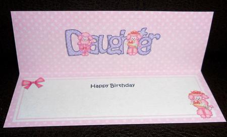 Poodle Dog Birthday Daughter Large Dl Matching Lge Dl Insert by Johanna Lambert