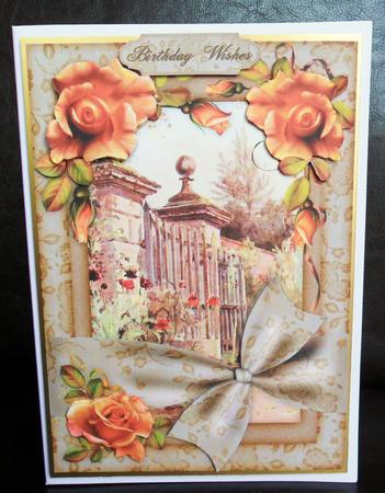 A Rose Arbour - Card Front with Step by Step by Johanna Lambert
