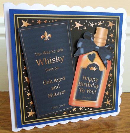 8 x 8 Birthday Whisky Mini Kit with 3D Decoupage by Johanna Lambert