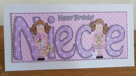 Birthday Niece Large Dl Quick Card 3D Decoupage by Johanna Lambert