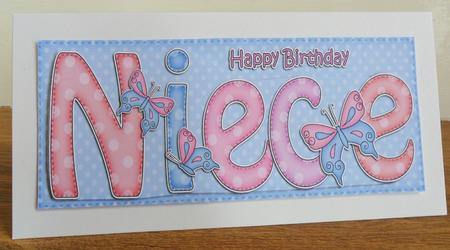 Birthday Niece Large Dl Quick Card 3D Decoupage by Johanna Lambert