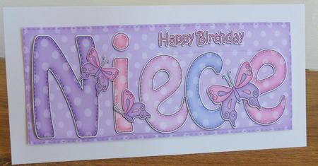 Birthday Niece Large Dl Quick Card 3D Decoupage by Johanna Lambert