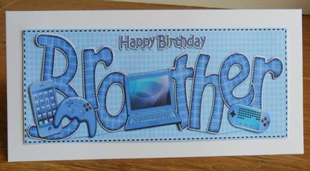 Birthday Brother Large Dl Card N 3D Decoupage by Johanna Lambert