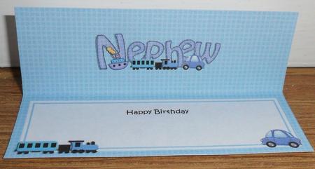 Birthday Nephew Large Dl Matching Insert by Johanna Lambert