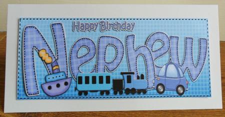 Birthday Nephew Large Dl Card N 3D Decoupage by Johanna Lambert