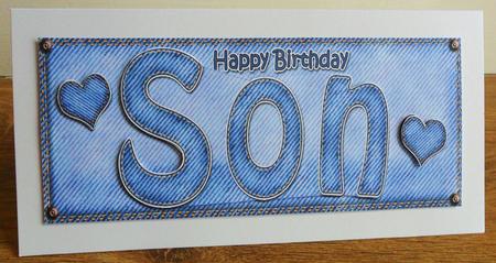 Birthday Son Large Dl 3D Decoupage by Johanna Lambert
