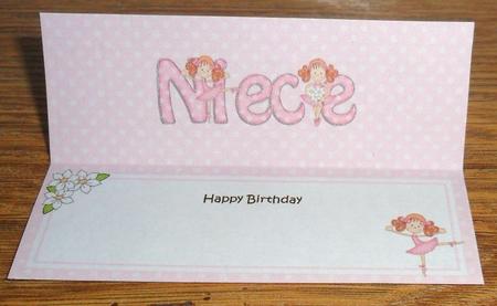 Birthday Niece Large Dl Matching Large Dl Insert by Johanna Lambert
