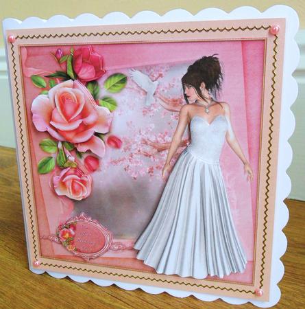 Wedding Roses & Bride 8x8 Mini Kit by Johanna Lambert