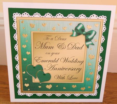Mum & Dad Emerald Wedding Anniversary - Scallop Corner Stacker by Johanna Lambert