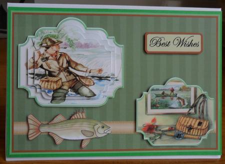 Fishing Day Card Front with Toppers by Johanna Lambert