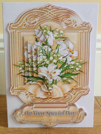 White Lilies on a Cream Background Pyramage Topper by Johanna Lambert