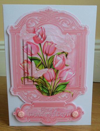 Pink Tulips and Butterflies Pyramage Topper by Johanna Lambert