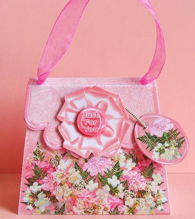 Handbag Gift Box Pink Carnations by Johanna Lambert
