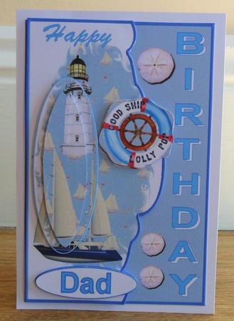 Birthday Sailing Scalloped Edge Decoupage Mini Kit by Johanna Lambert