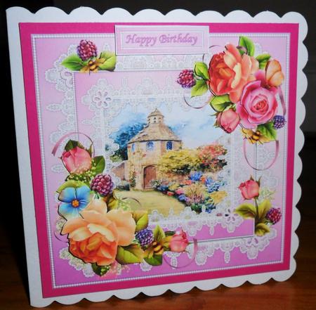 8x8 Dovecote Cottage with English Roses Mini Kit by Johanna Lambert