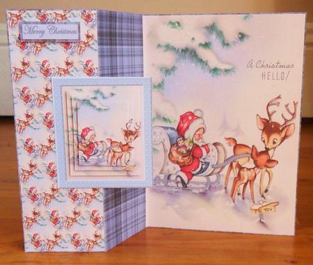Santa is a Sleep No Hole Fold Back Card by Johanna Lambert