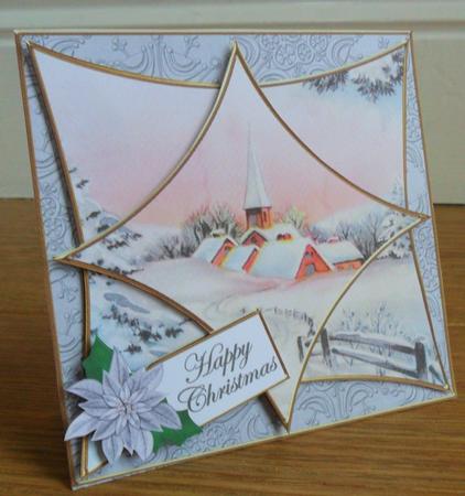 Snow Village Silver 3D Star Card Mini Kit by Johanna Lambert