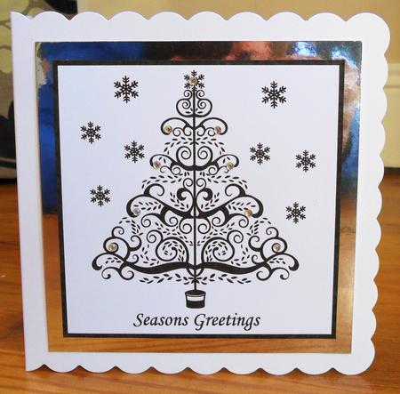 Oh Christmas Tree 8x8 Black and White Topper by Johanna Lambert