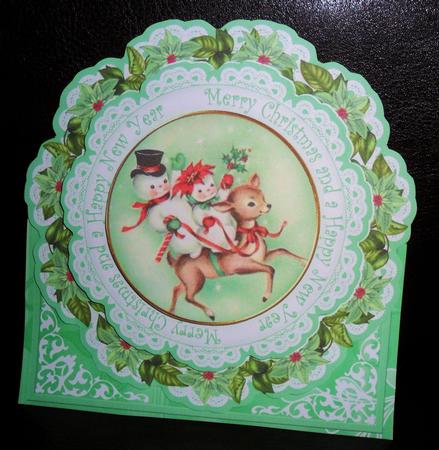 Cute Trio m Christmas Happy N Year Picture Doily C & E Kit by Johanna Lambert