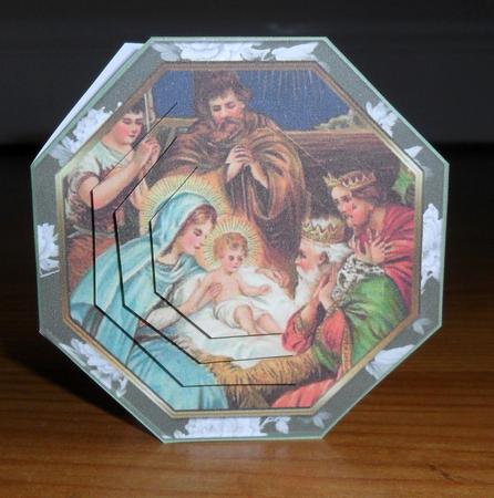 Christmas Vintage Nativity folded card  by Johanna Lambert