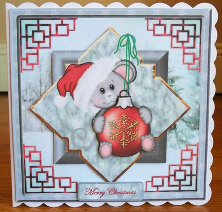 Christmas Mouse Card with a Topper by Johanna Lambert