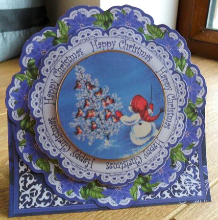 Singing Birds Happy Christmas Picture Doily C & E Kit by Johanna Lambert