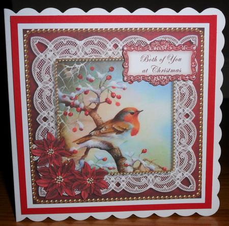 Red Robin Both of You 8in Sentiment Topper by Johanna Lambert