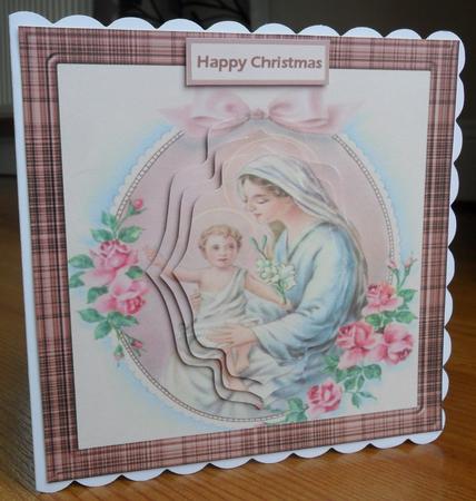 Baby Jesus and Mary Card with Shaped Layers by Johanna Lambert