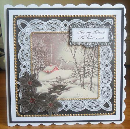 Winter Walk My Friend at Christmas 8in Sentiment Topper by Johanna Lambert