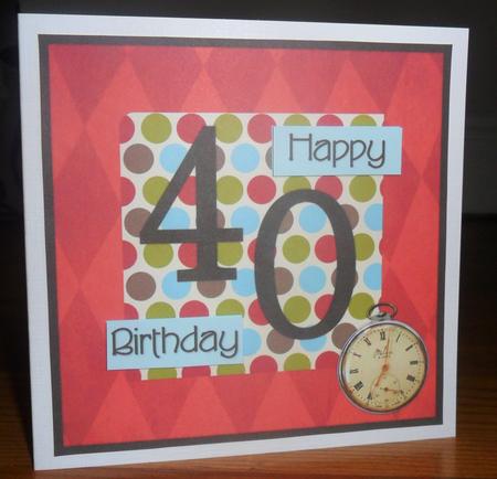 Male Polka - 40th Birthday Card by Johanna Lambert