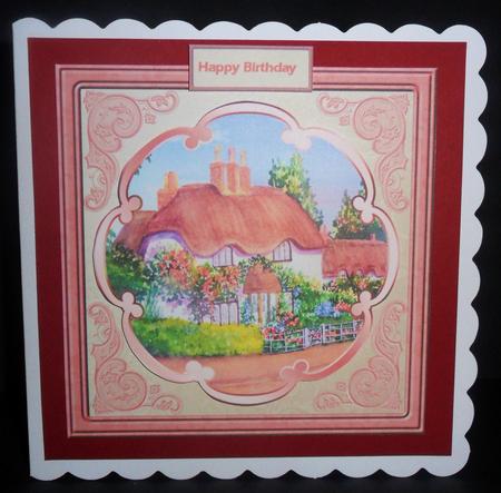 Retirement Cottage Card with Petal Stackers by Johanna Lambert