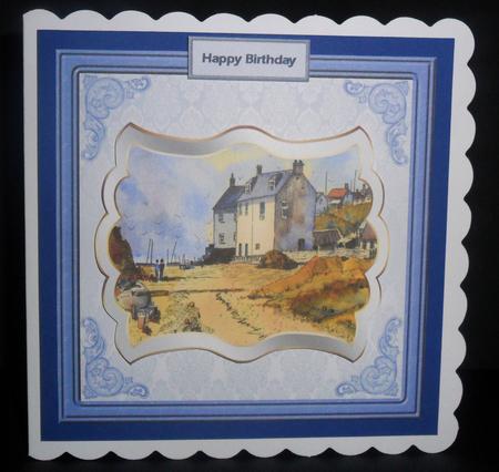 Fishing Village Card with Stackers by Johanna Lambert