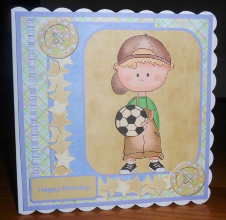 Football Champion Card with Decoupage by Johanna Lambert