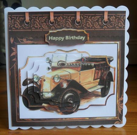 Open Top Vintage Car Card with Layers by Johanna Lambert