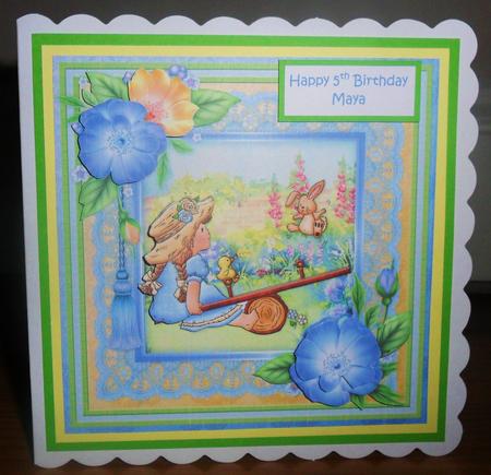 Seesaw Fun in the Garden 8x8 Mini Kit with Decoupage by Johanna Lambert