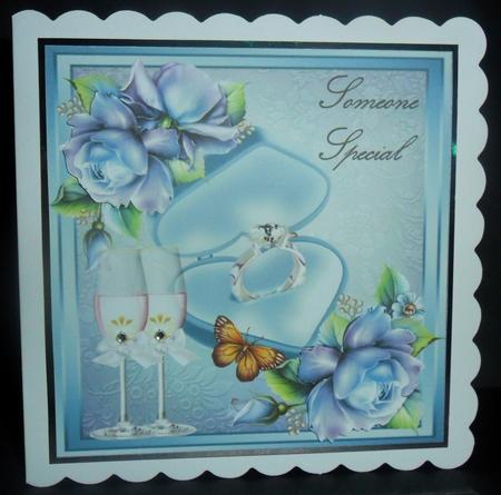 Beautiful Silver Ring in Light Blue Box 8x8 by Johanna Lambert