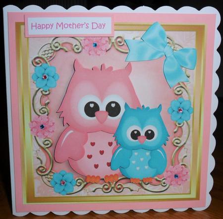 Cute Owls Cuddling 8x8 Mini Kit by Johanna Lambert