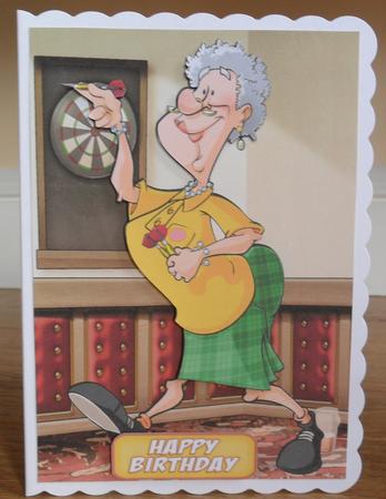 Darts Lady (yellow) by Johanna Lambert