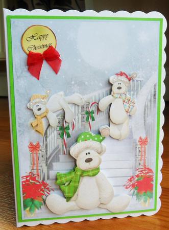 Teddies Having Fun Sliding Down the Bannister by Johanna Lambert