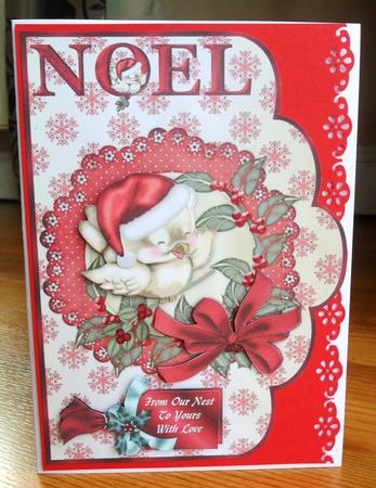 Little Christmas Sparrow Scallop Card Front N Step by Step by Johanna Lambert