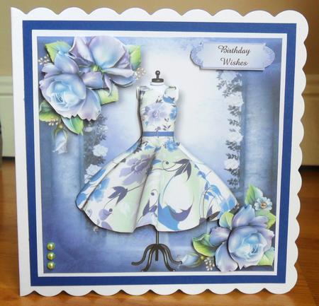 Beautiful Full Dress with Porcelain Roses by Johanna Lambert