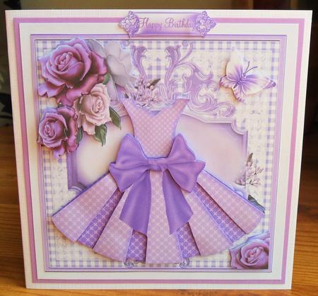 Beautiful Lilac Paper Dress Card Front Kit by Johanna Lambert